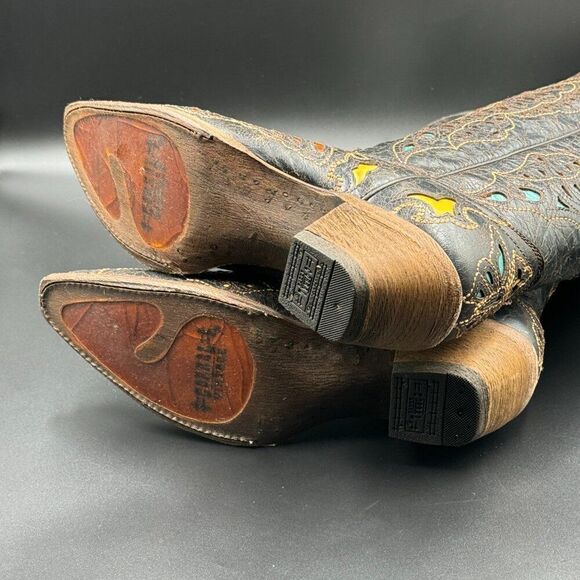 Corral Vintage Distressed Butterfly Rainbow Boots - Picture 7 of 11